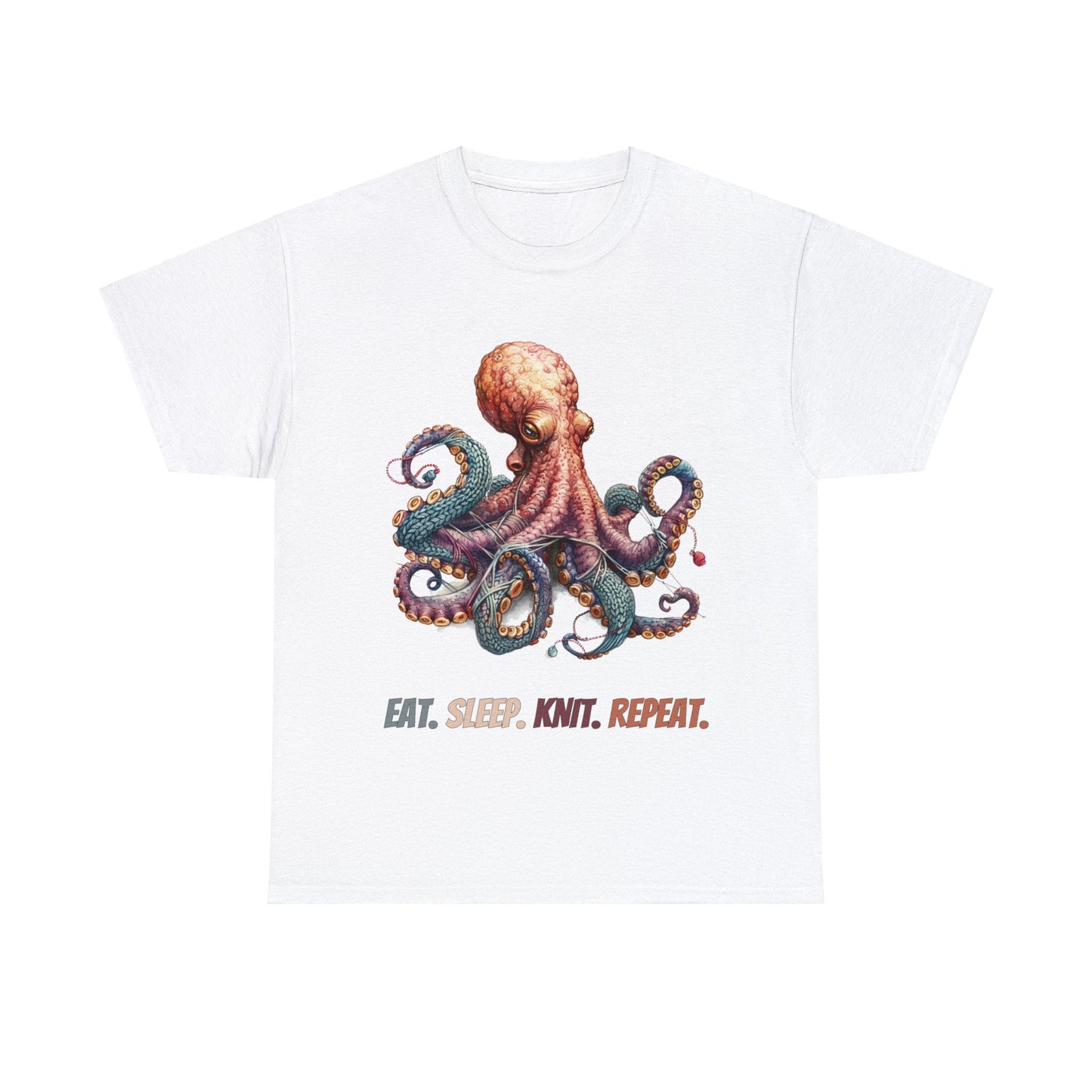 Dive into our Eat. Sleep. Knit. Repeat. Octo - Knit T-Shirt - Gnarly Ninja Printables