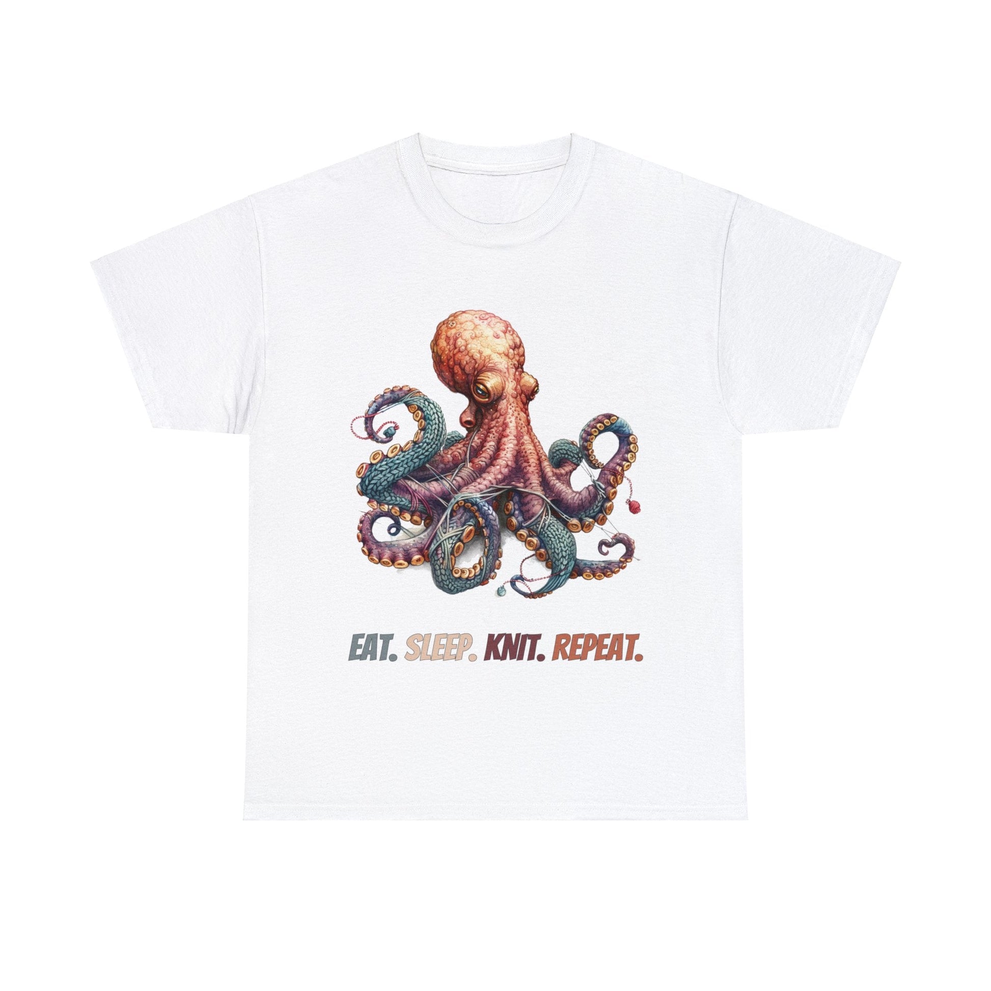 Dive into our Eat. Sleep. Knit. Repeat. Octo - Knit T-Shirt - Gnarly Ninja Printables
