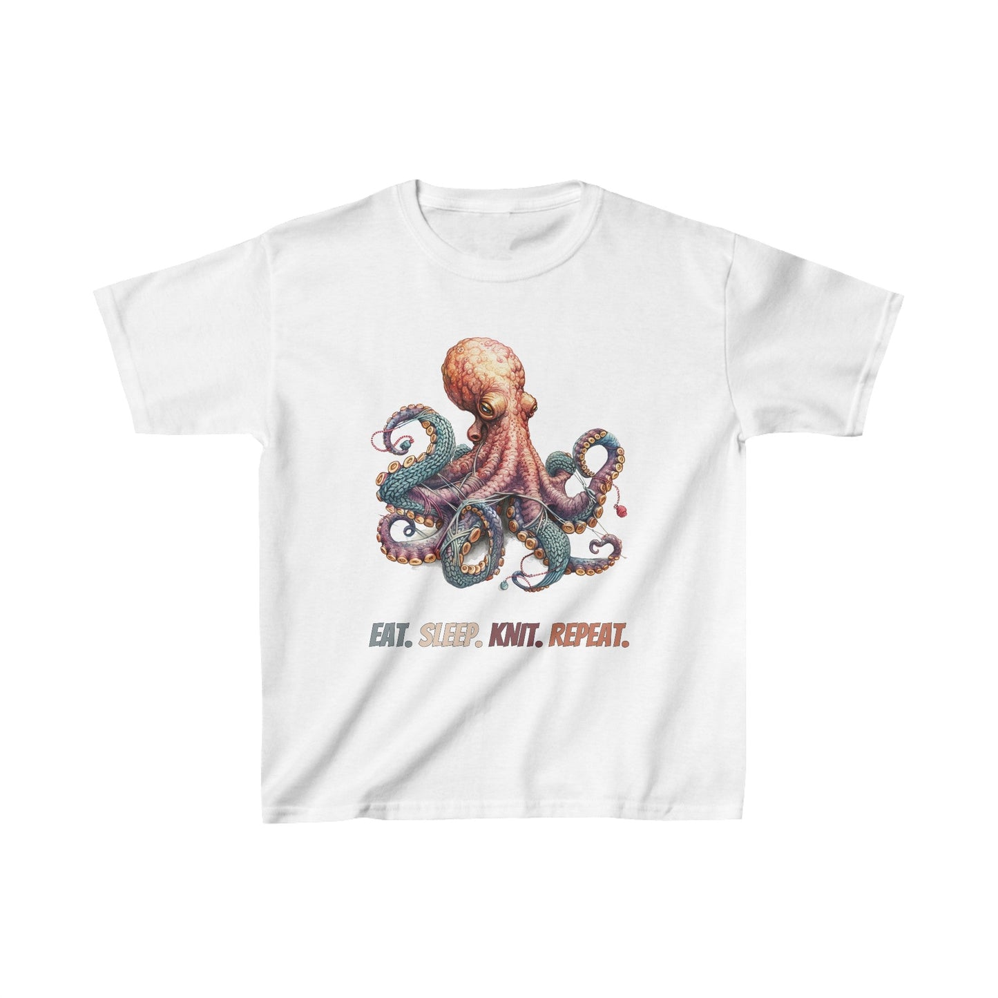 Dive into our Eat. Sleep. Knit. Repeat. Octo - Knit T-Shirt *KIDS' - Gnarly Ninja Printables